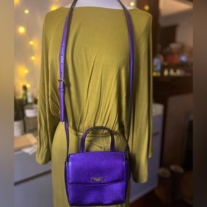 Kate spade mini crossbody purple metallic